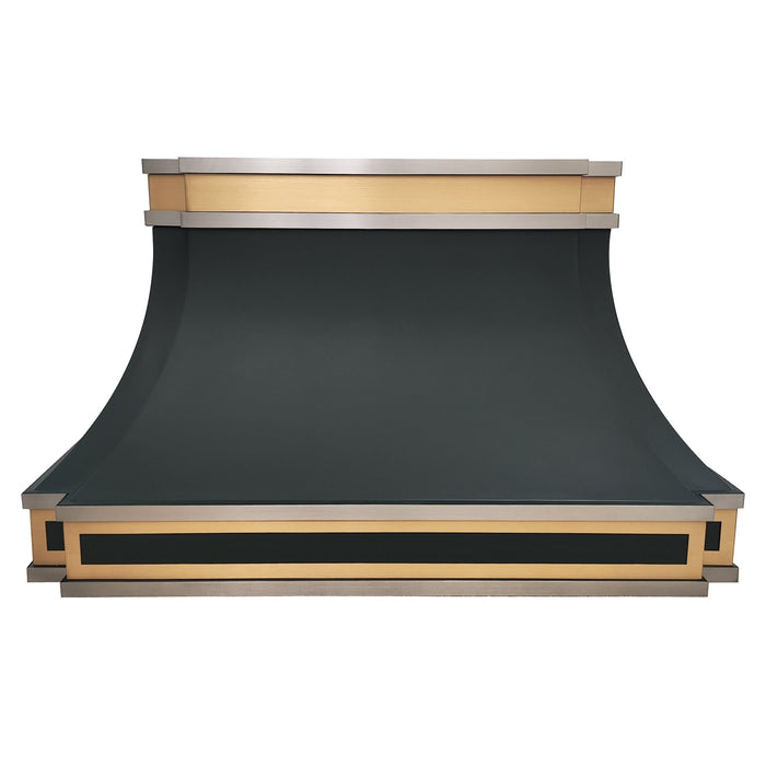 Black Stainless Steel Range Hood Custom Curved Design