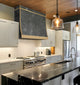 Blacken Zinc Range Hood Non Directional with Brass Accents