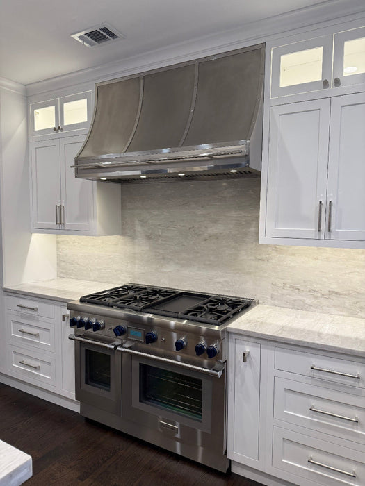 Classic Slope Stainless Range Hood with Pot Rack