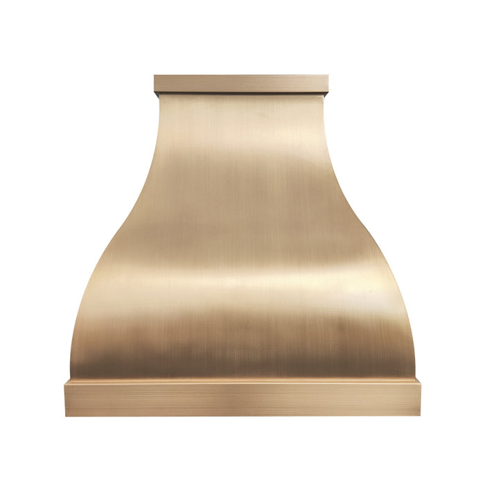 Curved Brass Kitchen Hood 36"W x 36"H x 21"D With Internal motor