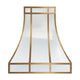 Curved Stainless Steel Custom Range Hood with Brass Bands