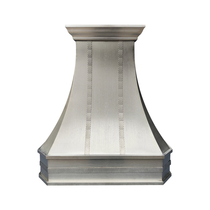 Curved Stainless Steel Custom Range Hood with Crown and Clipped Corners