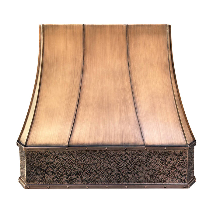 Custom Antique Copper Range Hood 48"W x 42"H x 26''D