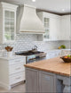 Custom Bell White Kitchen Stainless Steel Range Hood with Golden Pot Rack