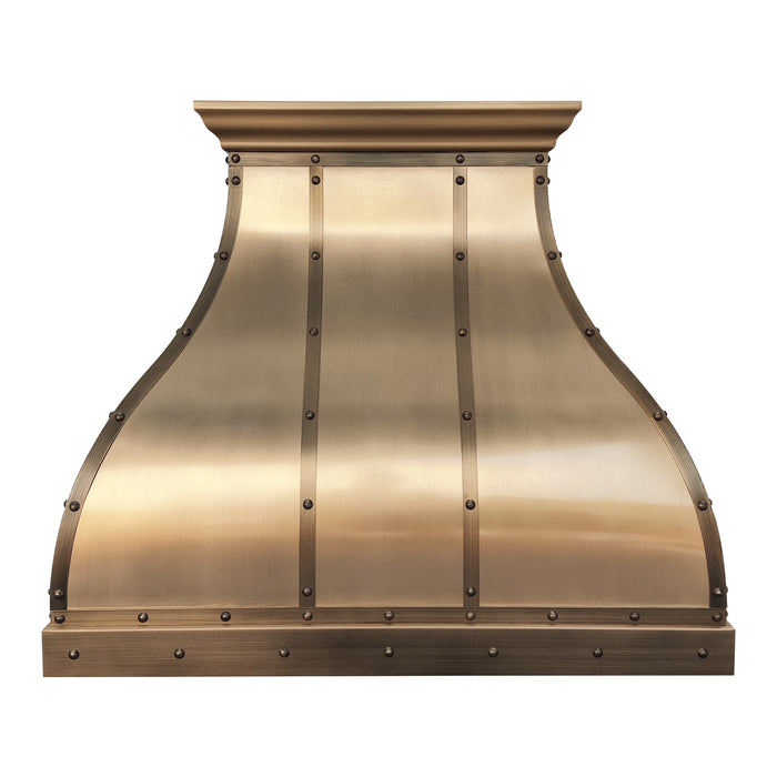 Custom Brass Range Hood with Rivets