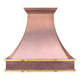 Custom Copper Vent Hood Natural Patina with Brass Accents