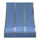 Custom Glossy Blue Stainless Steel Range Hood with Polished Silver Decorative Straps