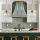 Custom Light Green Stainless Steel French Kitchen Hood