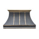 Custom Metal Range Hood Black Stainless Steel with Brass Trims