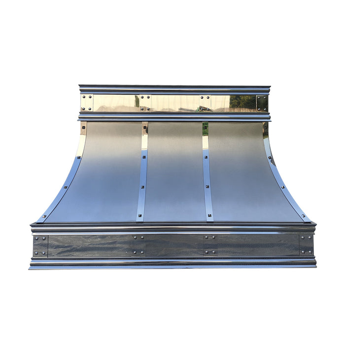 Custom Range Hood Non Directional Stainless Steel with Mirror Trims