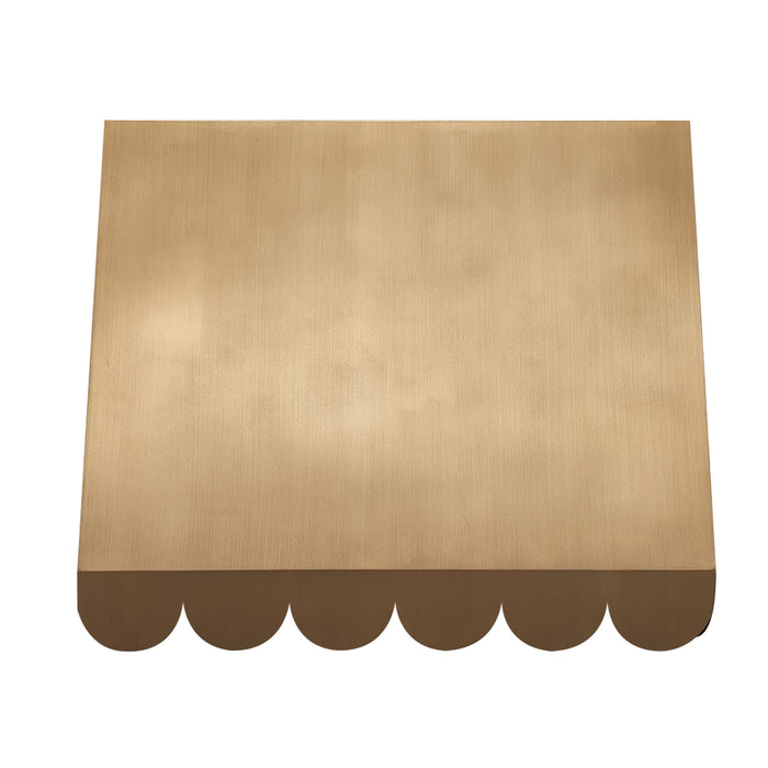 Custom Scalloped Brass Range Hood Angled Design