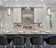 Custom Sleek Stainles Steel Range Hood with Oval Pattern Apron