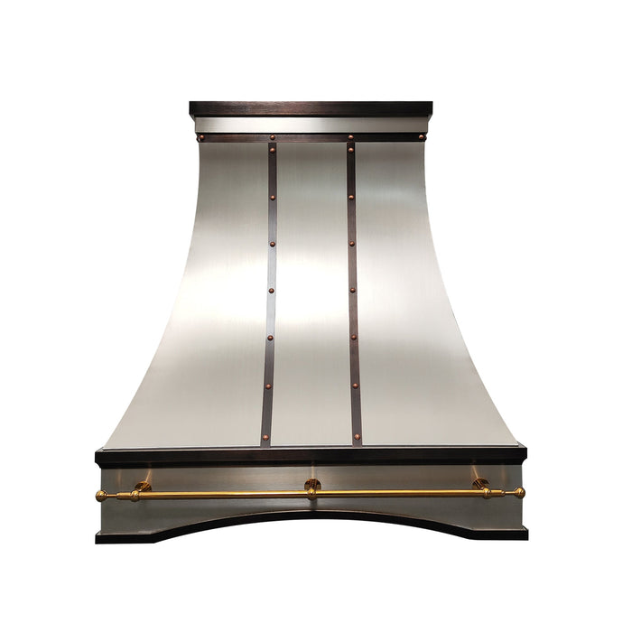 Custom Stainless Steel Kitchen Hoods with Arched Apron