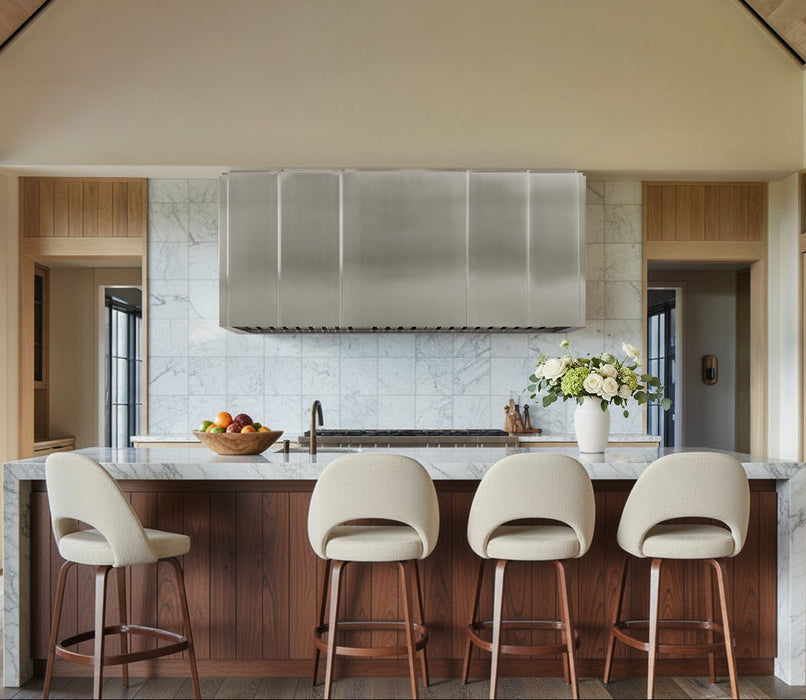 Custom Stainless Steel Range Hood Luxury Shell Box Design