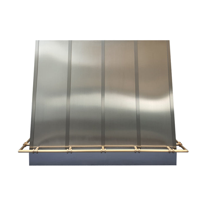Custom Stainless Steel Range Hood Modern Angled Design With Special Pot Racks