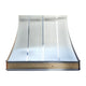 Custom Stainless Steel Range Hood with Brushed Brass Apron
