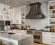 Farmhouse Black Copper Range Hood Custom Curved Shape