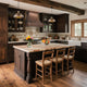 French Traditional Kitchen Copper Range Hood with Hand-hammered Fleur-de-lis