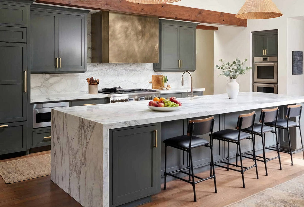Industrial Brass Range Hood Box Shape with Clipped Corners