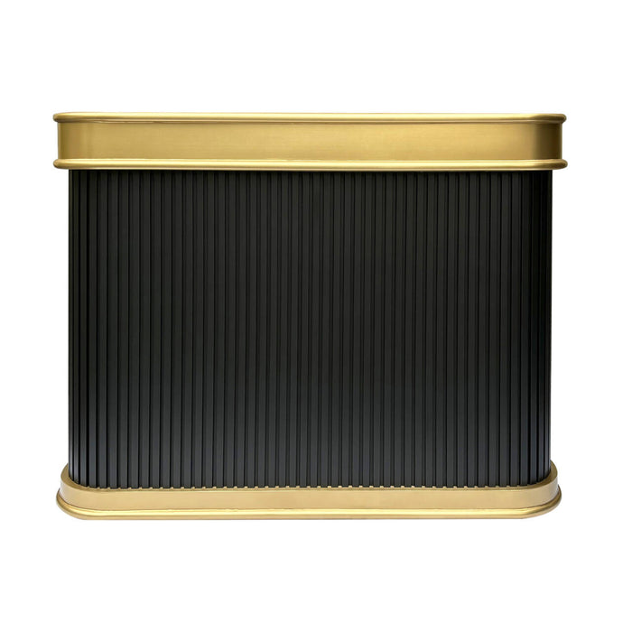 Luxury Custom Brass Fluted Box Range Hood with Ribs