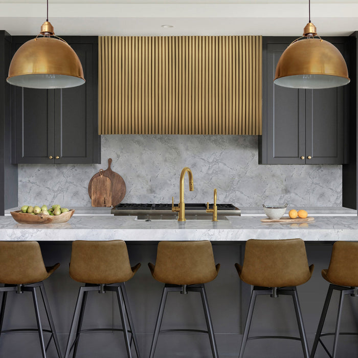 Luxury Box Custom Brass Range Hood with Ribs