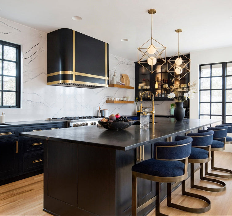 Matte Black Custom Range Hood Iconic Round Design