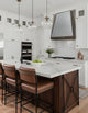 Matte Stainless Steel Range Hood with Antique Brass Trims