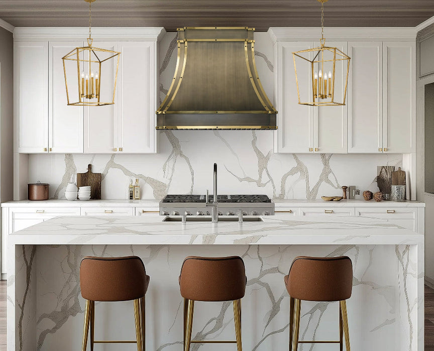 Metal Range Hoods Custom Antique Brushed Brass