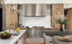 Modern Stainless Steel Range Hood with Brushed Grain