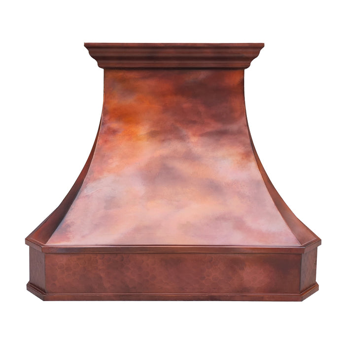 Rustic Fired Copper Wall Mount Range Hoods