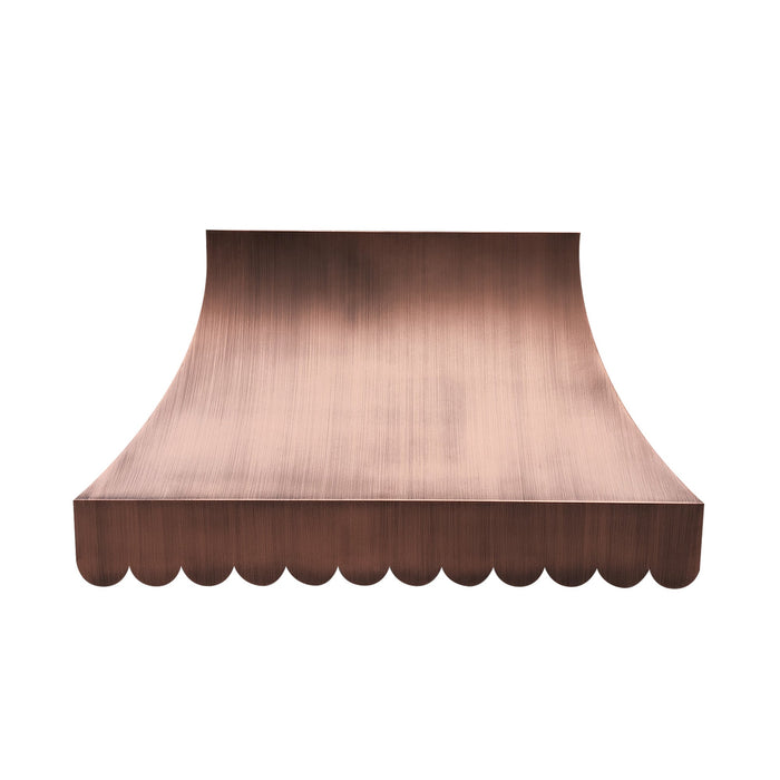 Scalloped Antique Copper Custom Range Hood