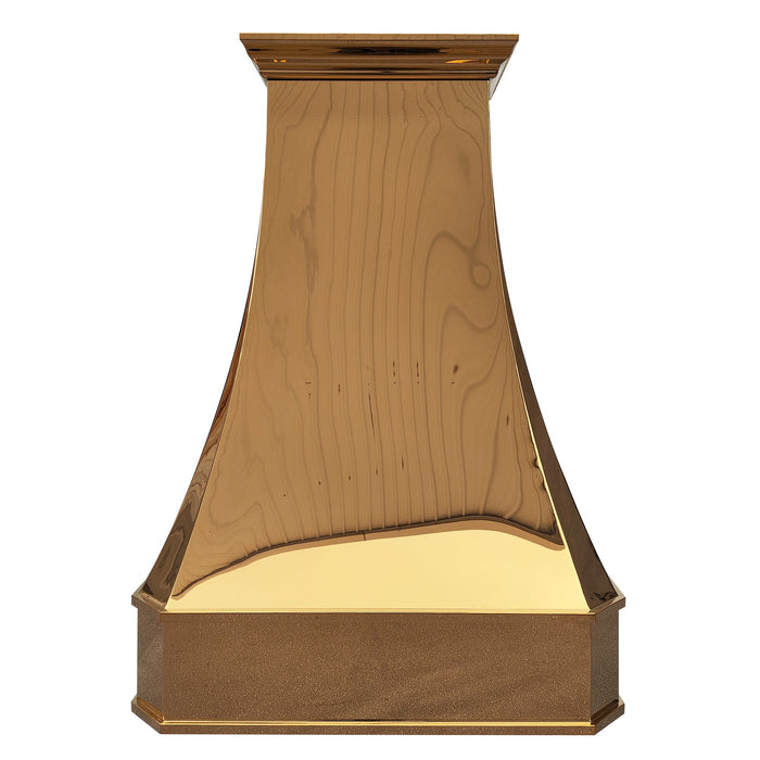Shiny Golden Range Hood Custom Luxury Stainless Steel