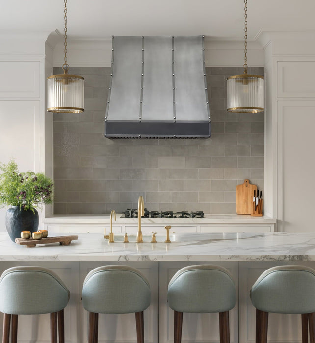 Slope Custom Stainless Steel Kitchen Hoods with Bands
