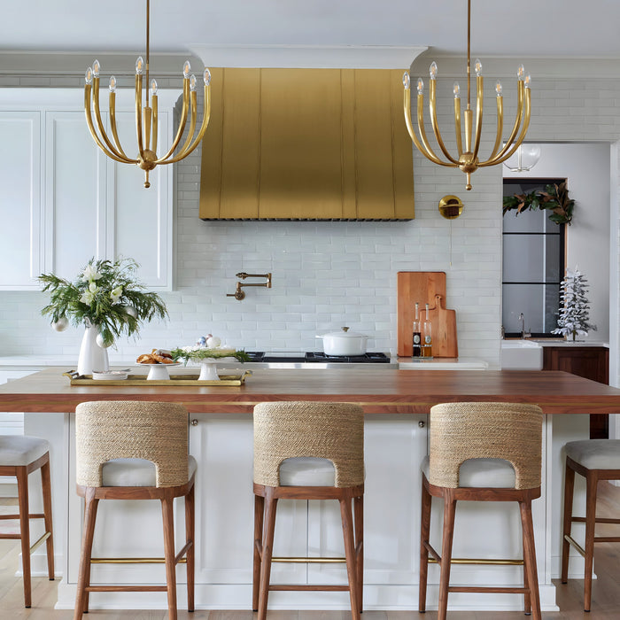 Sloped Handcrafted Brushed Brass Custom Vent Hoods