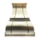 Stainless Steel Range Hood with Anqtiue Brass Straps 36W x 21D x 39H-H1-2TRM