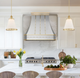 Stainless Steel Range Hood with Brass Trims and Rivets