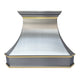 Stainless Steel Range Hood with Brushed Brass Straps 36W x 27H