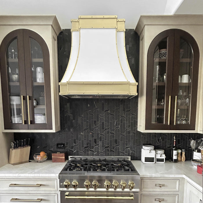 Stainless steel White Range Hood Modern Curve