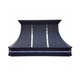 Sweep Black Stainless Steel Custom Range Hood with Polished Straps
