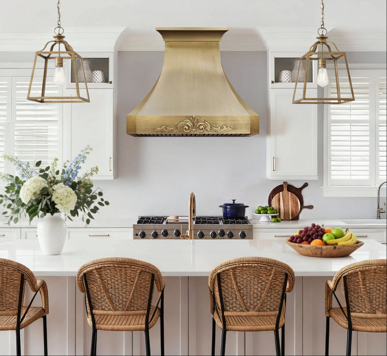 Sweep Brass Brushed Custom Range Hood