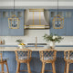 Sweep Brushed Stainless Steel Custom Range Hood with Brass Bands
