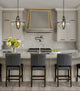 Sweep Custom Metal Zinc Range Hood with Brass Accent Modern Curve