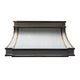Sweep Custom Metal Zinc Range Hood with Brass Accent Modern Curve