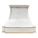 Sweep White Custom Stainless Steel Range Hood with Crown Molding
