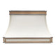 Sweep White Stainless Steel Custom Range Hood with Brass Accent
