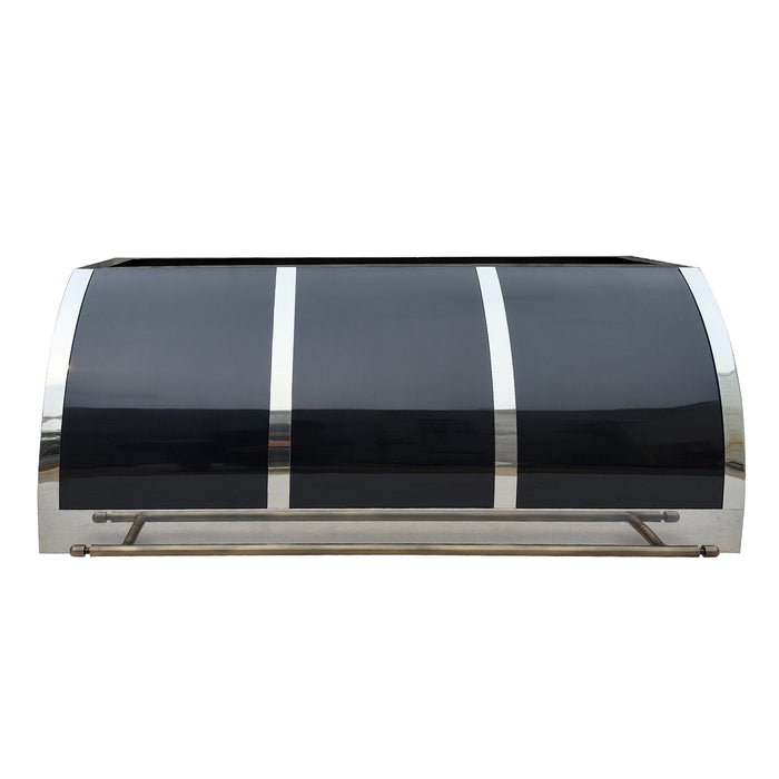Under Cabinet Range Hood Stainless Steel Polished Black with Pot Rack