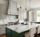 White Custom Stainless Steel Range Hood with Mirror Round Rivets