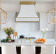 White Range Hood Stainless Steel with Golden Brass
