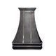 Antique Gray Stainless Steel Range Hood Curved Shape with Polished Bands