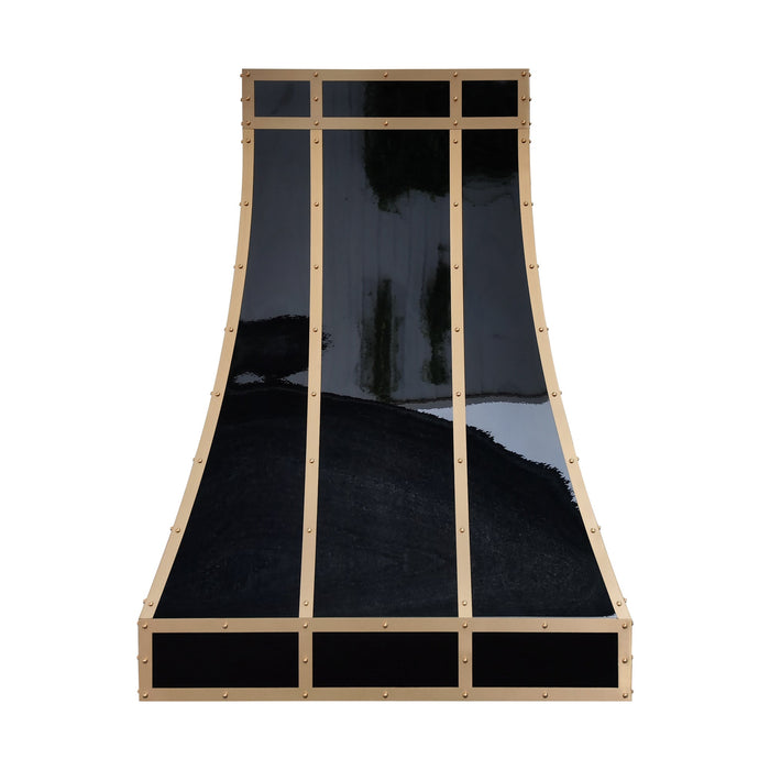 Black Stainless Steel Range Hood Custom Sloped Design
